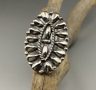 Navajo Melvin Francis Silver Cluster Ring - 練馬のインディアン 