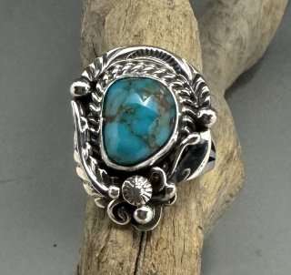 Navajo Fritson Toledo 5cts Natural Red Mountain Turquoise Ring