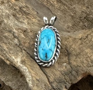 Navajo Robin Tsosie Indian Mountain Turquoise Pendant