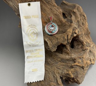 Zuni Don Dewa Inlay Pendant 1995 Third Place Prize Winner at Inter Tribal Indian Ceremonial