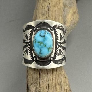 Navajo Herman Smith Sonoran Rose Turquoise Ring