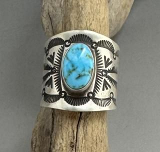 Navajo Herman Smith Sonoran Rose Turquoise Ring