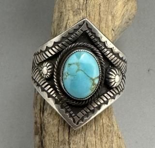 Navajo Calvin Martinez Number Eight Turquoise Ring