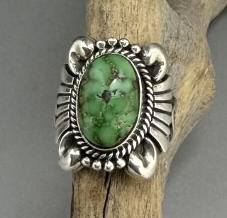 Navajo Thomas Jim Sonoran Gold Turquoise Ring