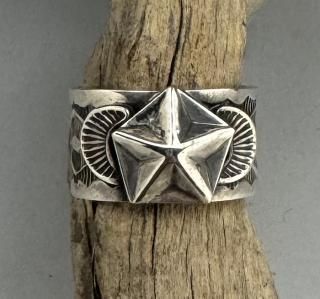 Navajo Sunshine Reeves Star & Stamped Ring