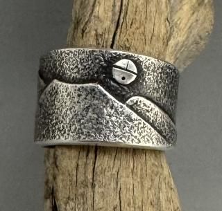 Navajo Daryl Dean Begay Sun & Mountain Tufa Cast Ring