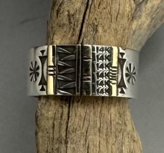 Navajo Norbert Peshlakai 14K Strips Ring