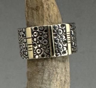 Navajo Norbert Peshlakai 14K Strips Ring