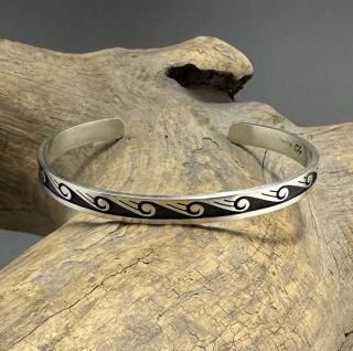 Hopi Darren Seweyestewa Overlay Cuff Bracelet