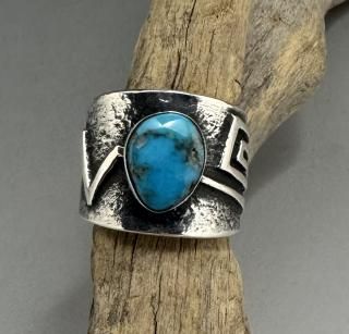 Navajo Anthony Bowman Natural Candelaria Turquoise Tufa Cast