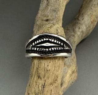 Navajo Darryl Dean Begay Ingot Silver Cuff Bracelet - 練馬の