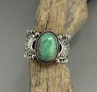 Navajo Russell Sam Number Eight Turquoise Thunderbird Cuff