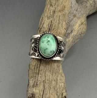 Navajo Andy Cadman Natural Calico Lake Turquoise Ring