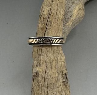 Navajo Bruce Morgan 14K Gold On Silver Ring