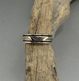 Navajo Bruce Morgan 14K Gold On Silver Ring