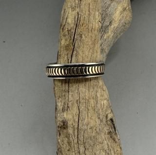 Navajo Bruce Morgan 14K Gold On Silver Ring