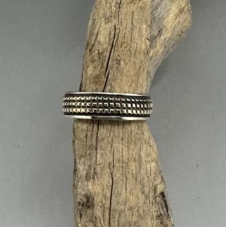 Navajo Bruce Morgan 14K Gold On Silver Ring