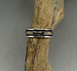Navajo Bruce Morgan 14K Gold On Silver Ring