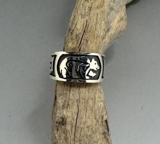Hopi Pat Tewawina Overlay Ring