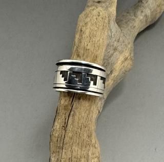 Hopi Harlan Joseph Overlay Spinner Ring