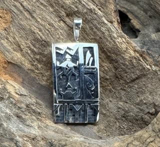 Hopi Willis Humeyestewa Overlay Pendant
