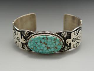 Navajo Andy Cadman Number Eight Turquoise Bracelet