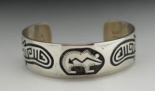 Hopi Marcus Lomayestewa Overlay Bracelet