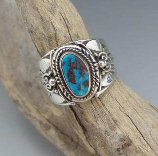 Navajo Fritson Toledo Natural Candelaria Turquoise Ring