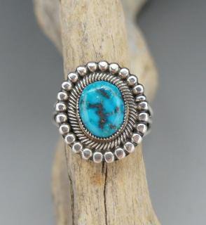 Navajo Leon Martinez Natural Candelaria Turquoise Ring