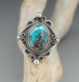 Navajo Raymond Delgarito Bisbee Turquoise Ring