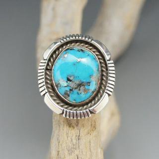 Navajo Eugene Belone Kingman Turquoise Ring