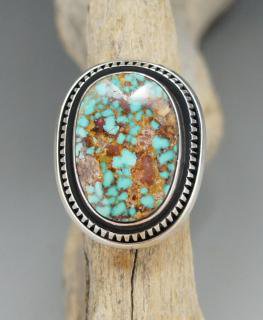 Navajo Leonard Nez Natural Kingman Turquoise Ring