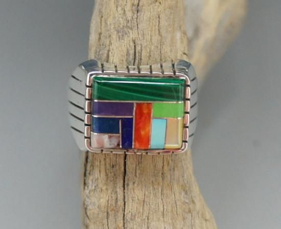 Navajo Ray Jack Inlay Ring - 練馬のインディアンジュエリー・雑貨の