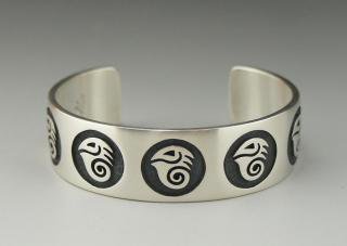 Hopi Weaver Selina Water Bird Overlay Bracelet
