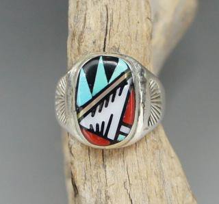 Zuni Clarence Booqua Inlay Ring