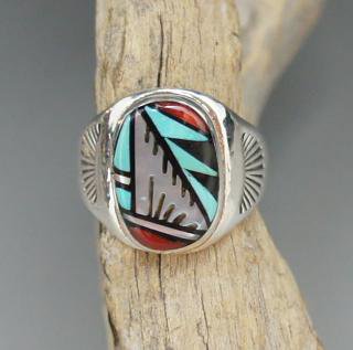 Zuni Clarence Booqua Inlay Ring