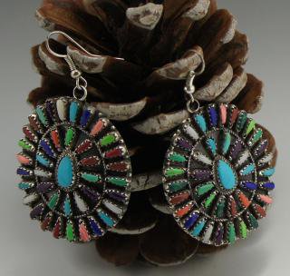 Navajo Multi Color Cluster Earrings