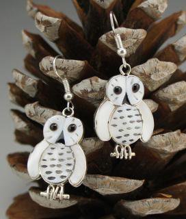 Zuni Owl Inlay Earrings