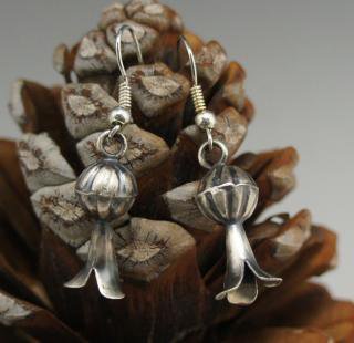 Navajo Silver Squash Blossom Earrings