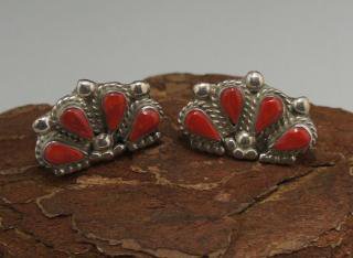 Zuni Coral Earrings