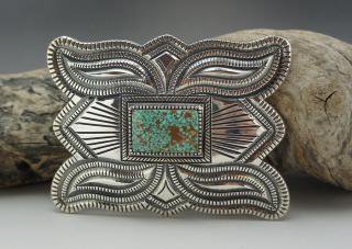 Navajo Harrison Jim Kingman Turquoise Belt Buckle