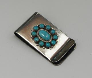 Navajo Turquoise Cluster Money Clip