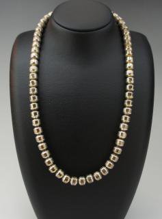 Navajo Hogan Shaped Silver Beads Necklace