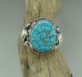 Navajo Fritson Toledo Waterweb Kingman Turquoise Ring