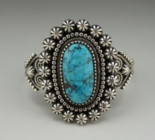 Navajo Leon Martinez Morenci Turquoise Bracelet