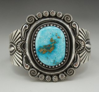 Navajo Leon Martinez Morenci Turquoise Bracelet
