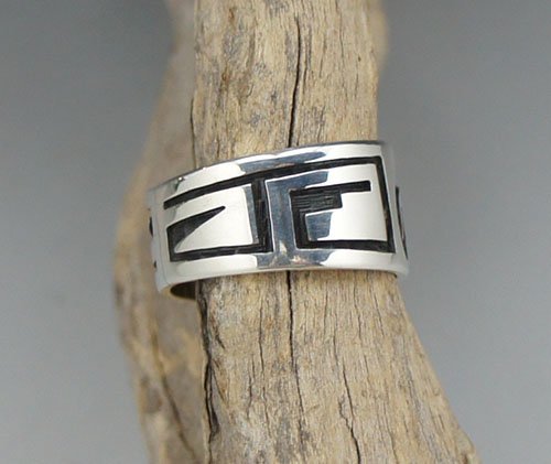 Hopi Sidney Arawnaya Overlay Ring - 練馬のインディアンジュエリー・雑貨のお店 Little Pinetree  Trading Post