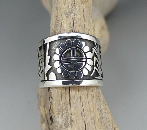HOPI Berra Tawahongva オーバーレイ リング　21号 Hopi Berra Tawahongva Overlay Ring - 練馬のインディアン