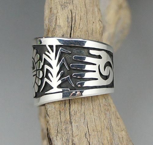 Hopi Berra Tawahongva Overlay Ring - 練馬のインディアン