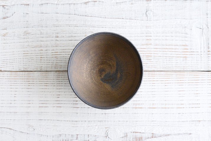 水野幸一「銅彩釉 飯碗」の上部
